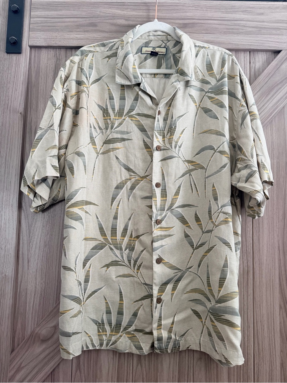 Tommy Bahama bamboo leaf silk print-size large